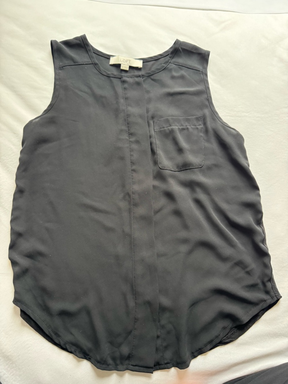 LOFT Black Sleeveless Pocket  Top